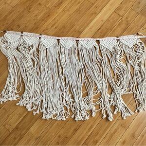 Cream Macrame Bohemian Tapestry Valance Wall Hanging 46x28